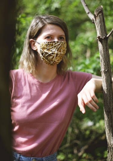 Safety face mask / 100% cotton - STRAW